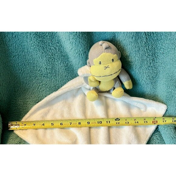 Baby Bum Monkey Duke Lovey Yellow Gray Plush Knitted Security Blanket Toy - Picture 5 of 7